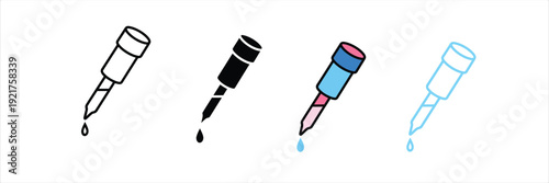 Eye Dropper Icon for Medical Research, Skincare, and Laboratory Testing. Vector Illustration.