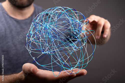 Conceptual image of a man h...