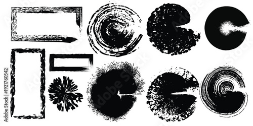 Abstract art composition with geometric and organic shapes