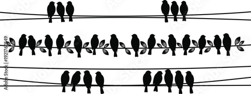 Black silhouette set featuring cattle, bulls, ranching scenes, birds on wire, butterflies, chickens, and storks for agricultural and nature-themed branding.