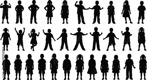 Set of five cute cartoon bunny rabbit characters with different fur colors and ear positions sitting isolated on white background for Easter animal design.