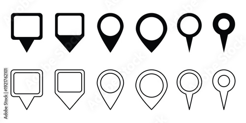 Set of Location pin icons. Modern map markers. Location mark icons. Map Marker Illustration. Destination Symbol. Pointer Logo. Location pin map marker icon set . 