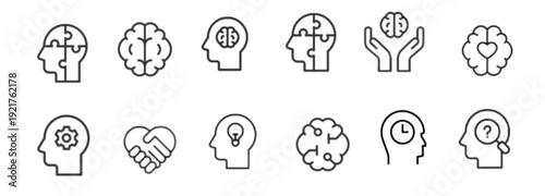 Mental Health Vector Icons Set