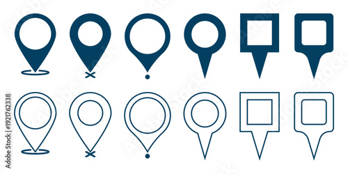 Set of location pin icons. location pin place marker. Location icon. Map marker pointer icon set. Modern map markers. Pin icon vector isolated on white background. Pinpoint location icon set with mark