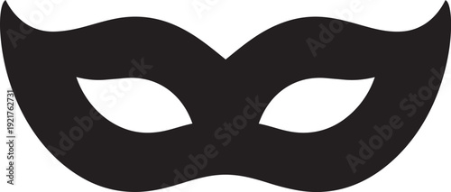 Small Carnival Mask Silhouette Vector Masquerade Symbol.