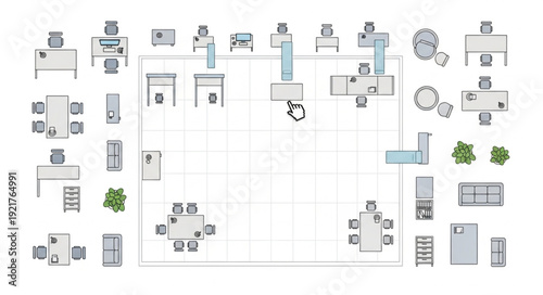 Office Floor Plan Blueprint Diagram.