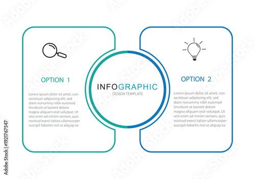 vector infographic template design element whit 2 option or step vector illustration	