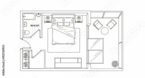 Residential Floor Plan Blueprint Diagram.