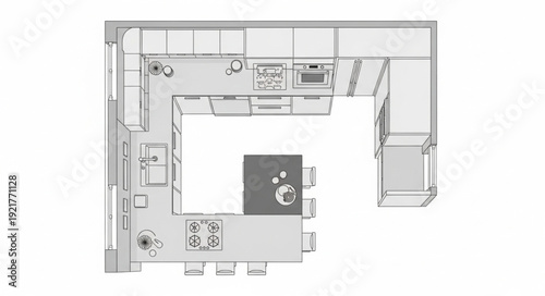 Residential Floor Plan Blueprint Diagram.