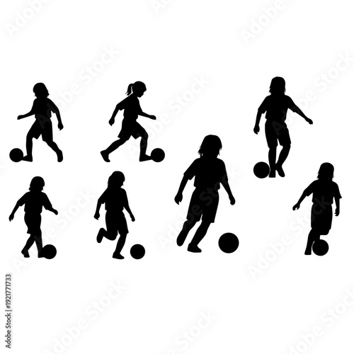 Kids Soccer Player Silhouettes