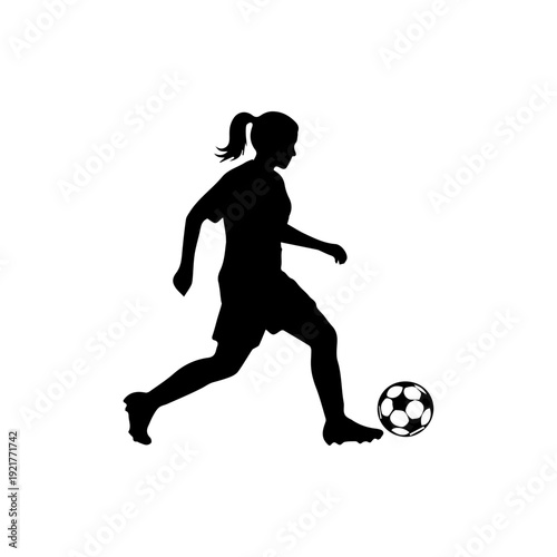 Female Soccer Player Silhouette