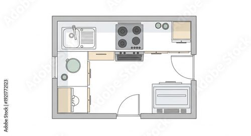 Simple Apartment Floor Plan Diagram.