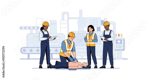 Workplace First Aid and CPR Training for Industrial Safety Team