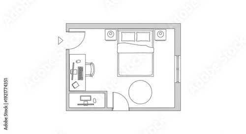 Simple Floor Plan Diagram Illustration.