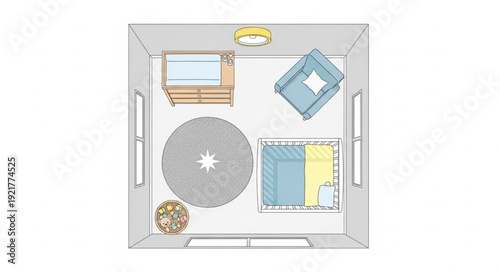 Simple Floor Plan of Small Room.
