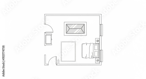 Simple Black and White Floor Plan.