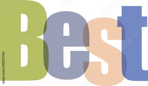 Colorful stylized letters forming the word best with a gradient effect