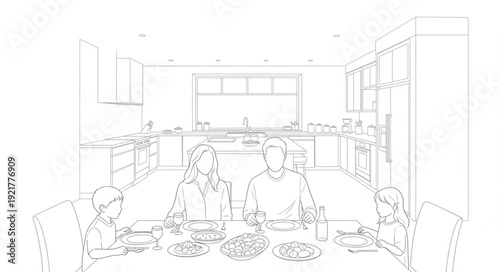 Sketch of Modern Office Interior Design.