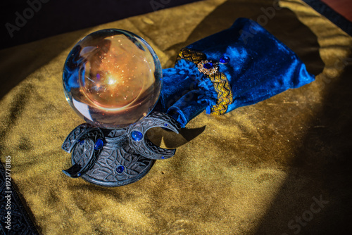 Mystical Altar, magical scene , pagan or wicca concept	