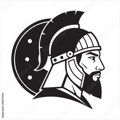 Ancient Warrior Portraits – A Collection of Black and White Vector Art Icons. Ancient warriors and historical heroines from various civilizations are illustrated in a black and white vector line art