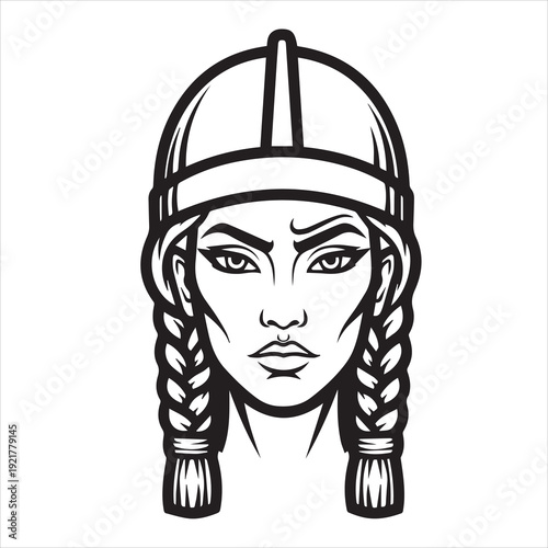 Ancient Warrior Portraits – A Collection of Black and White Vector Art Icons. Ancient warriors and historical heroines from various civilizations are illustrated in a black and white vector line art