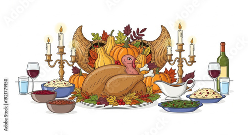 Thanksgiving Dinner Turkey Feast Celebration.