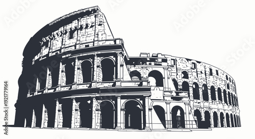 Ancient Colosseum in Rome with stunning architectural details