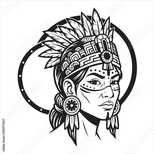 Ancient Warrior Portraits – A Collection of Black and White Vector Art Icons. Ancient warriors and historical heroines from various civilizations are illustrated in a black and white vector line art