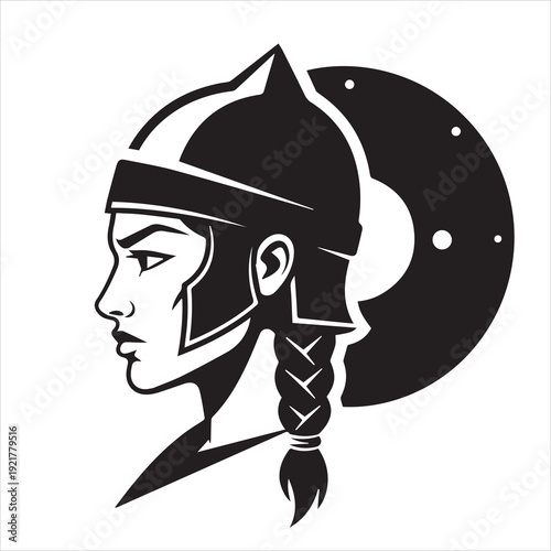 Ancient Warrior Portraits – A Collection of Black and White Vector Art Icons. Ancient warriors and historical heroines from various civilizations are illustrated in a black and white vector line art