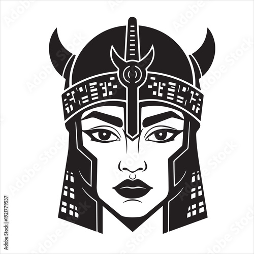 Ancient Warrior Portraits – A Collection of Black and White Vector Art Icons. Ancient warriors and historical heroines from various civilizations are illustrated in a black and white vector line art