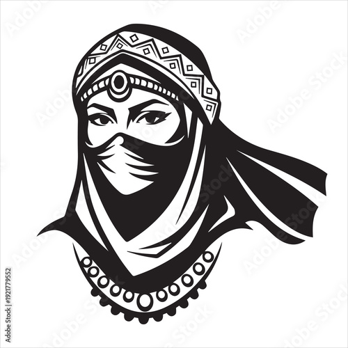 Ancient Warrior Portraits – A Collection of Black and White Vector Art Icons. Ancient warriors and historical heroines from various civilizations are illustrated in a black and white vector line art