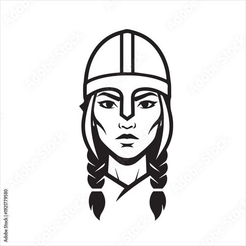 Ancient Warrior Portraits – A Collection of Black and White Vector Art Icons. Ancient warriors and historical heroines from various civilizations are illustrated in a black and white vector line art