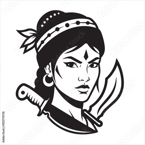 Ancient Warrior Portraits – A Collection of Black and White Vector Art Icons. Ancient warriors and historical heroines from various civilizations are illustrated in a black and white vector line art