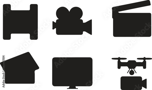 Minimalist School Supplies and Stationery Line Icon Set