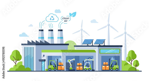 Sustainable Smart Factory with Renewable Energy, Automated Logistics, and Eco-Friendly Production