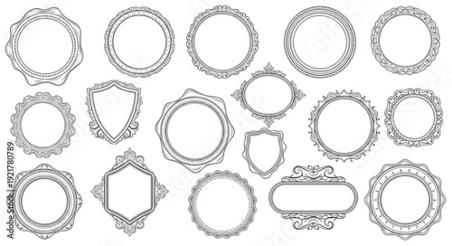 Collection of Decorative Vintage Frames and Borders.