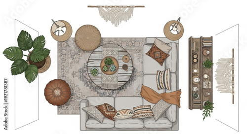 Vintage Interior Design Concept Collage.