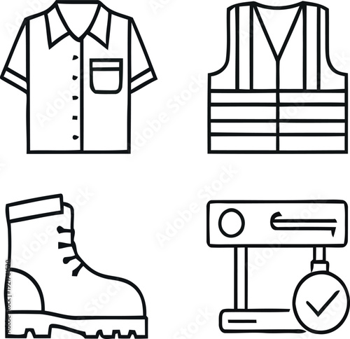 workwear clothing and safety equipment for industrial use