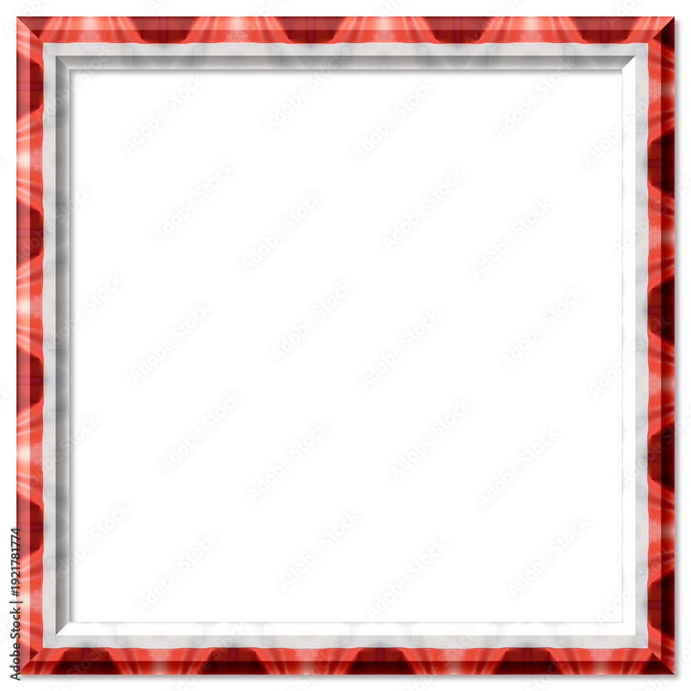 Obraz premium Red wavy border frame with transparent background