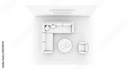 Top View of Modern Kitchen Interior.