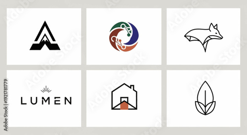 Simple Flat Minimalist Company Business Identity Set Logo Collection Design