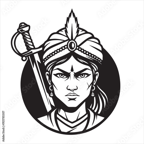 Ancient Warrior Portraits – A Collection of Black and White Vector Art Icons. Ancient warriors and historical heroines from various civilizations are illustrated in a black and white vector line art