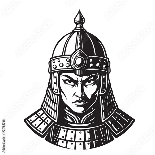 Ancient Warrior Portraits – A Collection of Black and White Vector Art Icons. Ancient warriors and historical heroines from various civilizations are illustrated in a black and white vector line art