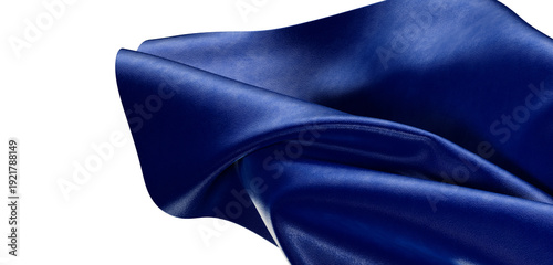 Canvastavla Close-up of luxurious blue silk fabric, perfect for design backgrounds, fashion, or textile concepts