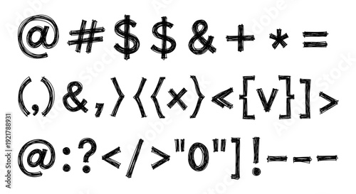 Collection of various typographic symbols and punctuation marks.