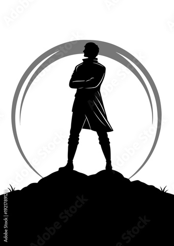 Heroic Warrior Silhouette Emblem