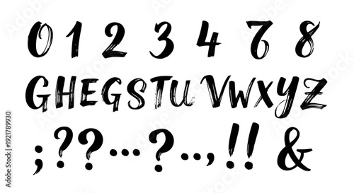 Unique Handwritten Font Characters and Symbols.