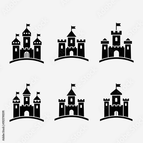 Church Building Icon Set Vector – Christian Cathedral and Chapel Silhouette Collection