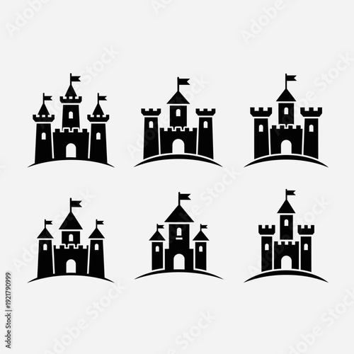 Church Building Icon Set Vector – Christian Cathedral and Chapel Silhouette Collection