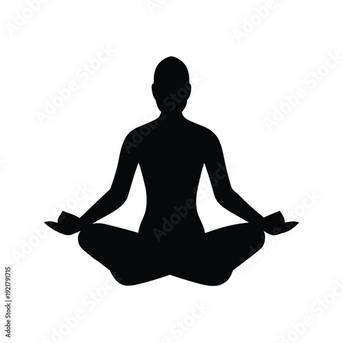 Meditation silhouette yoga pose person in lotus position zen balance wellness health mindfulness